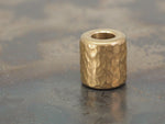 Handmade Hammered Bead for Paracord or Leather Lanyards - 12mm dia. x 13mm - Tumbled Brass