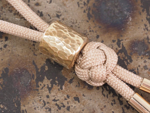 Handmade Hammered Bead for Paracord or Leather Lanyards - 12mm dia. x 13mm - Verdigris Patinated Bronze