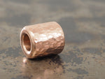 Handmade Hammered Bead for Paracord or Leather Lanyards - 12mm dia. x 13mm - Copper