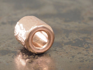 Handmade Hammered Bead for Paracord or Leather Lanyards - 12mm dia. x 13mm - Copper