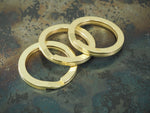 Solid Brass 27mm Split Ring Keyring Made in Japan - Raw Brass - SET OF 3