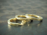 Solid Brass 27mm Split Ring Keyring Made in Japan - Raw Brass - SET OF 3