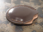 Handmade Leather Slip Case for 34mm x 6.5mm EDC Coins - English Shell Cordovan - Dark Chocolate Brown