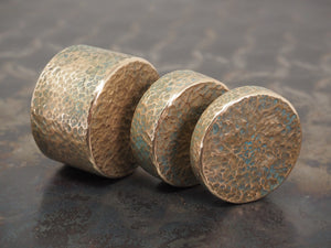 Handmade Hammered EDC Coin / Worry Coin / Paperweight - 36mm dia. x 7.5mm - 65g - Verdigris Patinated BRONZE