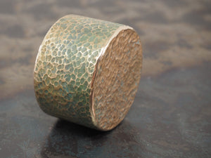 Handmade Hammered Decorative Paperweight - 40mm dia. x 25mm (1 inch) - 280g - Verdigris Patinated BRONZE