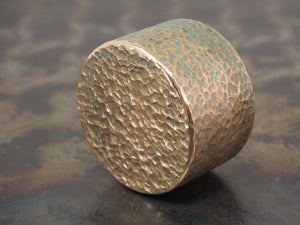 Handmade Hammered Decorative Paperweight - 40mm dia. x 25mm (1 inch) - 280g - Verdigris Patinated BRONZE