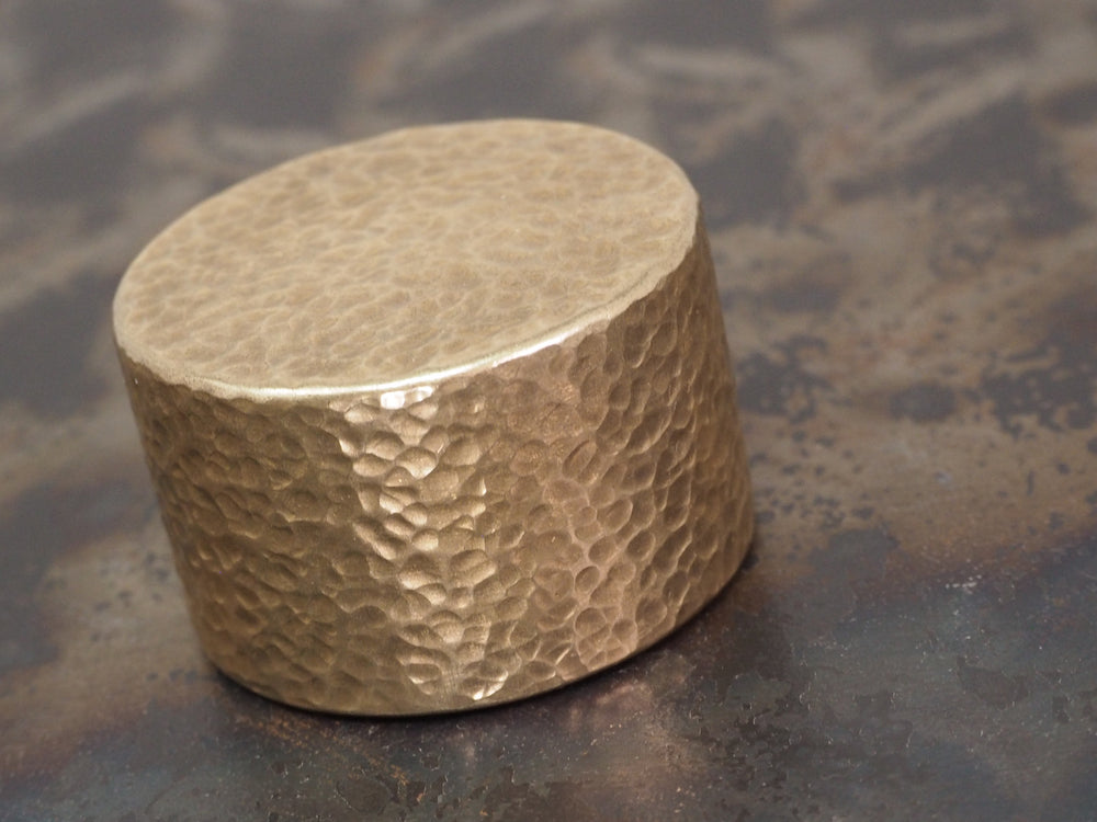 Handmade Hammered Decorative Paperweight - 40mm dia. x 25mm (1 inch) - 260g - Tumble Polished BRASS