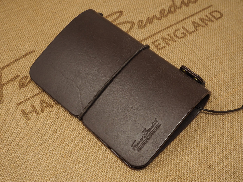 DISCOUNTED (Old Stock / 'seconds'): Handmade 'Explorer 3' Leather Traveler's / Travellers Notebook Cover - Moleskine Pocket 9x14cm / Field Notes - Brown & Brass