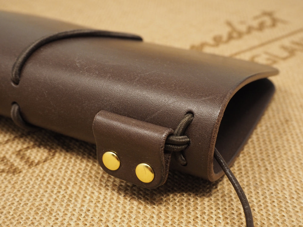 DISCOUNTED (Old Stock / 'seconds'): Handmade 'Explorer 3' Leather Traveler's / Travellers Notebook Cover - Moleskine Pocket 9x14cm / Field Notes - Brown & Brass