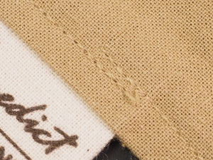 DISCOUNTED ('almost perfect') Handcrafted Gentleman's Pocket Handkerchief - 250x250mm 10x10" - 100% Cotton Beige Japanese Linen-Look with Calico Label