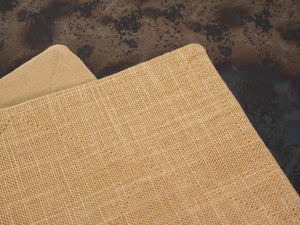 Handcrafted Gentleman's Pocket Handkerchief - 250x250mm 10x10" - 100% Cotton Beige Japanese Linen-Look with Calico Label