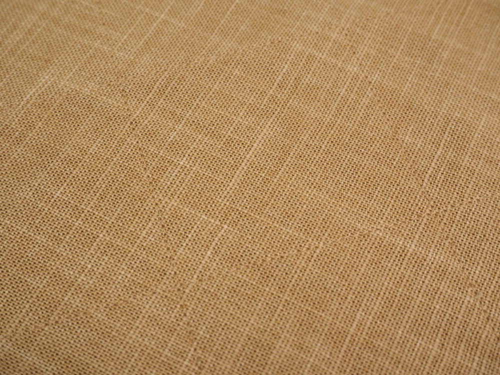 Handcrafted Gentleman's Pocket Handkerchief - 250x250mm 10x10" - 100% Cotton Beige Japanese Linen-Look with Calico Label