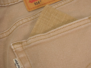 Handcrafted Gentleman's Pocket Handkerchief - 250x250mm 10x10" - 100% Cotton Beige Japanese Linen-Look with Calico Label