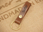 DISCOUNTED (off-spec): Handmade Leather Loop Keyring with Solid Brass Hardware