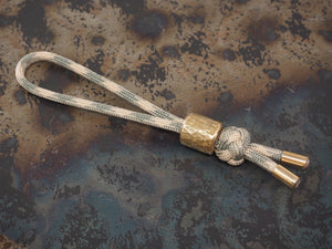 Handmade Diamond Knot Paracord Lanyard Keyring with Hammered Bead (12mm dia. x 13mm) - Digital Camo Paracord with Bronze Hammered Bead