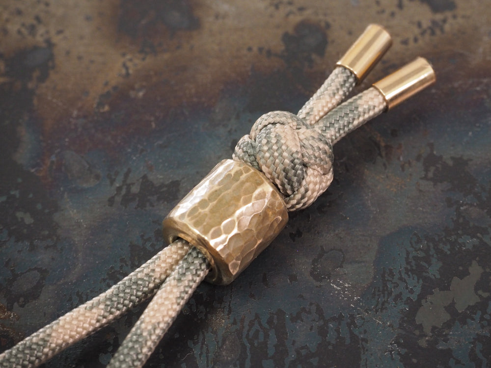 Handmade Diamond Knot Paracord Lanyard Keyring with Hammered Bead (12mm dia. x 13mm) - Digital Camo Paracord with Bronze Hammered Bead