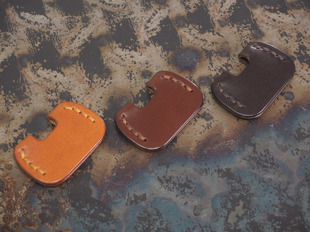 Handcrafted Leather New Style Yale Superior/High Security Door Key Covers  - SET OF 3 - Cognac Tan / Chestnut Brown / Dark Brown