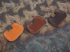 Handcrafted Leather New Style Yale Superior/High Security Door Key Covers  - SET OF 3 - Cognac Tan / Chestnut Brown / Dark Brown