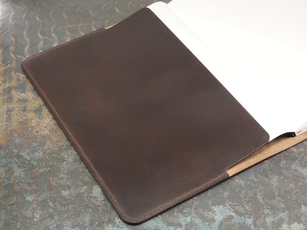 Handmade 'The Playwright' Leather Notebook Cover - for Moleskine Classic Softcover A4 21x29.7cm - Dark Brown