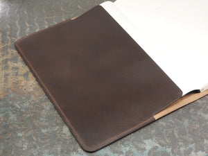 
            
                Load image into Gallery viewer, Handmade &amp;#39;The Playwright&amp;#39; Leather Notebook Cover - for Moleskine Classic Softcover A4 21x29.7cm - Dark Brown
            
        