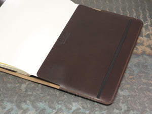Handmade 'The Playwright' Leather Notebook Cover - for Moleskine Classic Softcover A4 21x29.7cm - Dark Brown