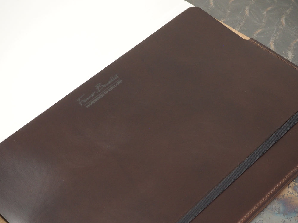 Handmade 'The Playwright' Leather Notebook Cover - for Moleskine Classic Softcover A4 21x29.7cm - Dark Brown