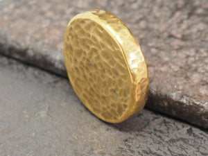 Handmade Hammered EDC Coin / Worry Coin / Paperweight - 34mm Dia. x 6.5mm (1/4in) - Brass