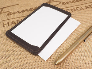 Handmade Luxury Leather 3-by-5 3x5 Handmade Leather Pocket Index Card Holder Jotter Notepad for Everyday Carry in Dark Brown