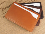Handmade 3-by-5 (3x5" / 77x127mm) Index Card Holder Memo Notepad Jotter Pad / Pocket Briefcase - Veg-Tan Leather - Cognac / Chestnut / Dark Brown