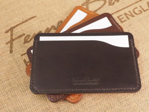 Handmade 3-by-5 (3x5" / 77x127mm) Index Card Holder Memo Notepad Jotter Pad / Pocket Briefcase - Veg-Tan Leather - Cognac / Chestnut / Dark Brown