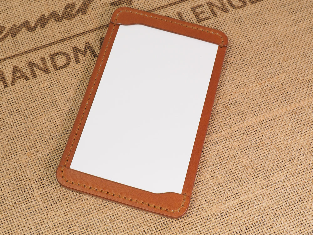 Handmade Luxury Leather 3-by-5 3x5 Handmade Leather Pocket Index Card Holder Jotter Notepad for Everyday Carry in Cognac Tan