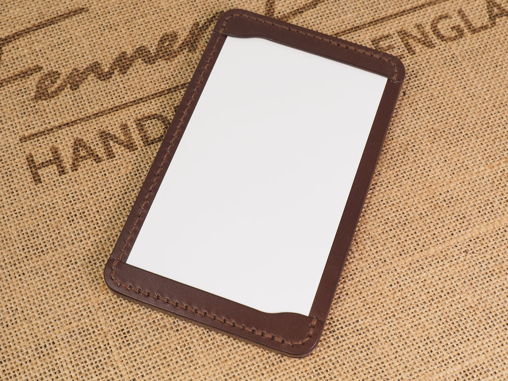 Handmade Luxury Leather 3-by-5 3x5 Handmade Leather Pocket Index Card Holder Jotter Notepad for Everyday Carry in Chestnut Brown