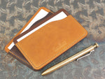 Handmade 3-by-5 (3x5" / 77x127mm) Index Card Holder Memo Notepad Jotter Pad / Pocket Briefcase - Veg-Tan Leather - Two-Tone