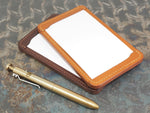 Handmade 3-by-5 (3x5" / 77x127mm) Index Card Holder Memo Notepad Jotter Pad / Pocket Briefcase - Veg-Tan Leather - Two-Tone