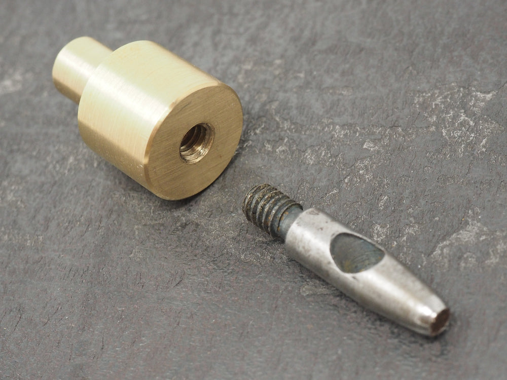 Brass arbor press adaptor with 1/4" UNC thread