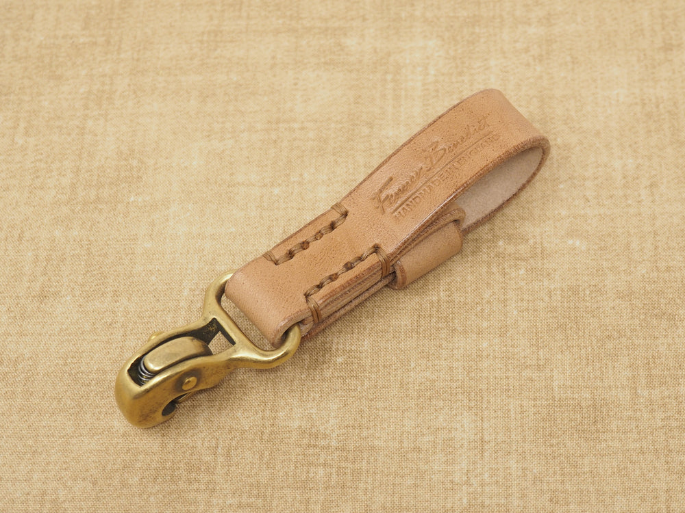 Handmade Beaked Hook Belt Hanger for Pocket Carry of Keys / EDC - Natural Horsehide