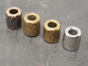 Handmade Hammered Bead for Paracord or Leather Lanyards - Brass / Bronze / Copper
