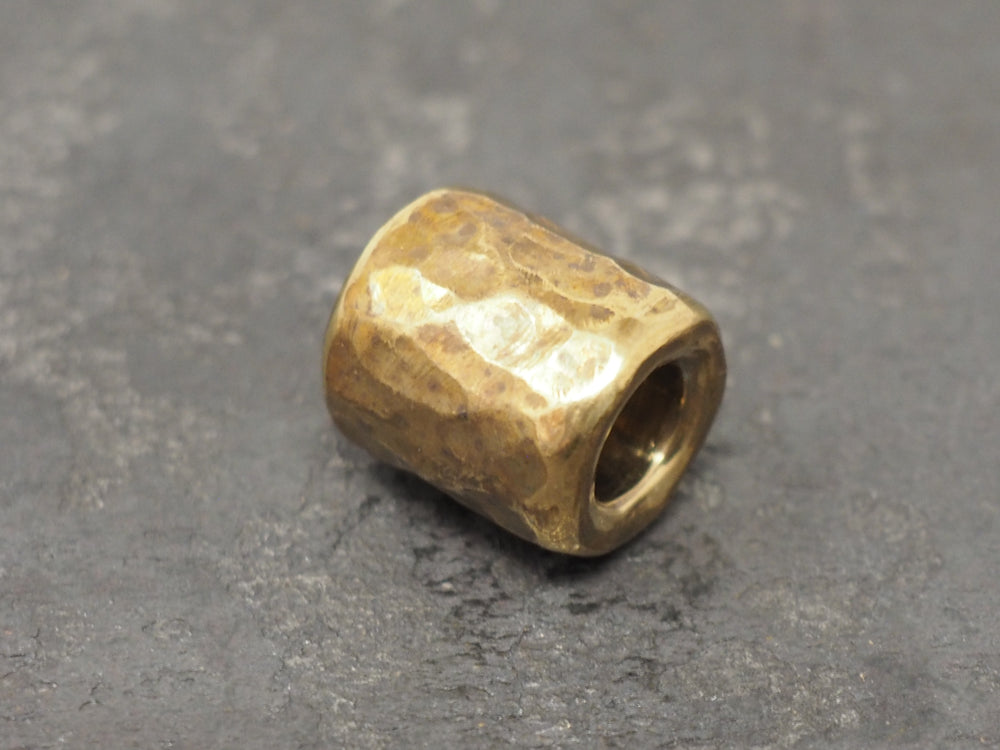 Handmade Hammered Bead for Paracord or Leather Lanyards - Brass / Bronze / Copper