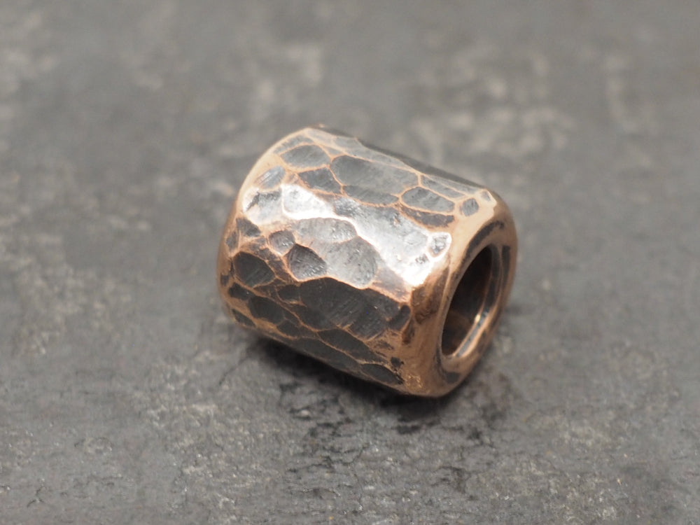 Handmade Hammered Bead for Paracord or Leather Lanyards - Brass / Bronze / Copper
