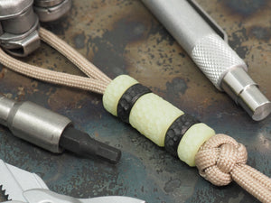 Handmade Hammered-Finish Bead for Paracord or Leather Lanyards - 12mm dia. x 13mm - Embrite™ Glow In The Dark