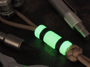 Handmade Hammered-Finish Bead for Paracord or Leather Lanyards - 12mm dia. x 13mm - Embrite™ Glow In The Dark
