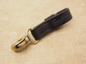 Handmade Beaked Hook Belt Hanger for Pocket Carry of Keys / EDC - Dark Brown Bridle Leather