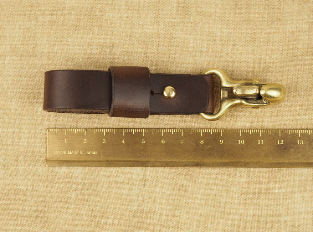 Handmade Beaked Hook Belt Hanger for Pocket Carry of Keys / EDC - Horween Brown