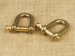 Japanese Small Brass Shackle for Keys / Wallet Chains - Solid Raw Brass - Set of 2 (Pair)