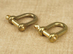 Japanese Small Brass Shackle for Keys / Wallet Chains - Solid Raw Brass - Set of 2 (Pair)