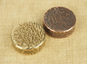 
            
                Load image into Gallery viewer, Handmade Hammered Coin - 12mm 1/2in Thick - Brass / Copper
            
        