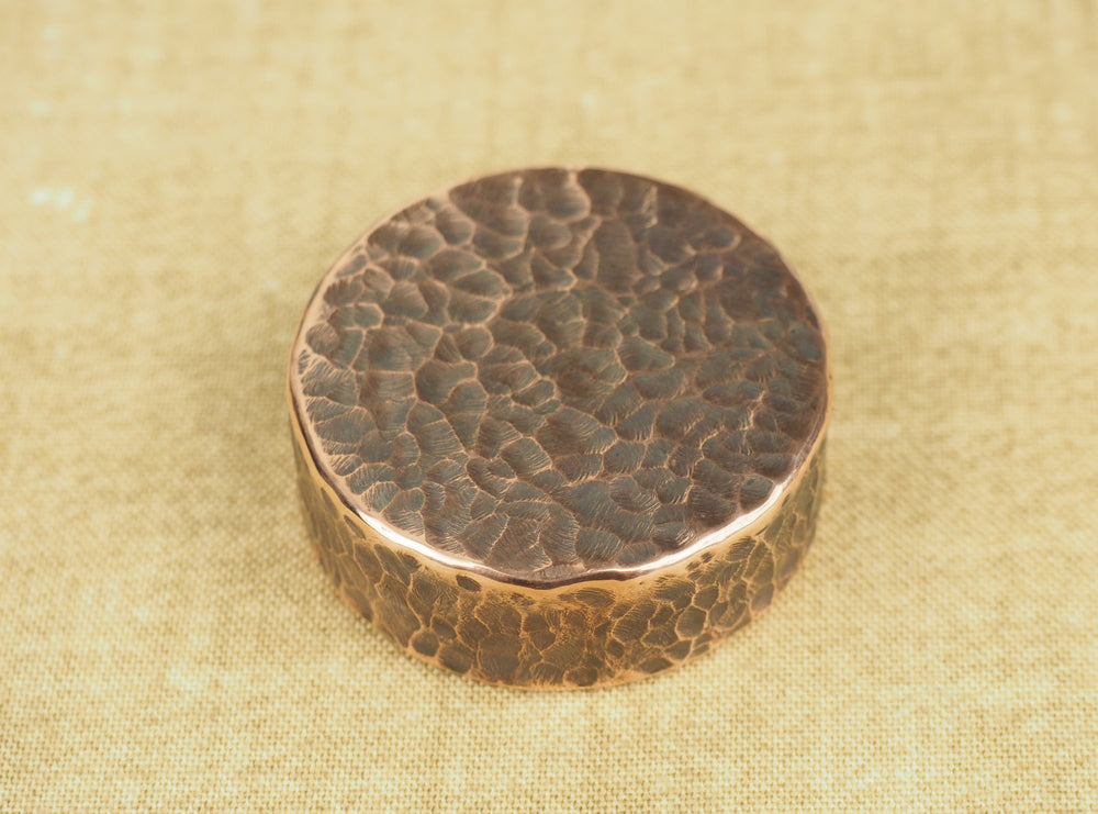 
            
                Load image into Gallery viewer, Handmade Hammered Coin - 12mm 1/2in Thick - Brass / Copper
            
        