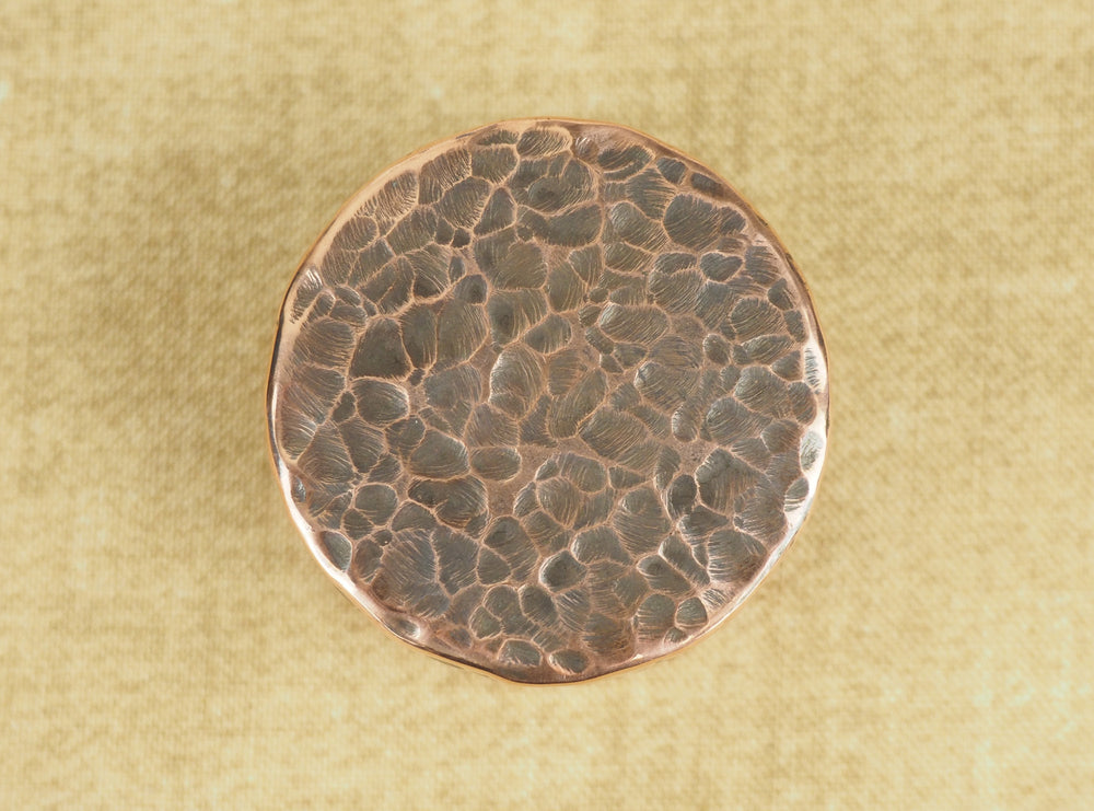 Handmade Hammered Coin - 20mm 3/4in Thick - Copper