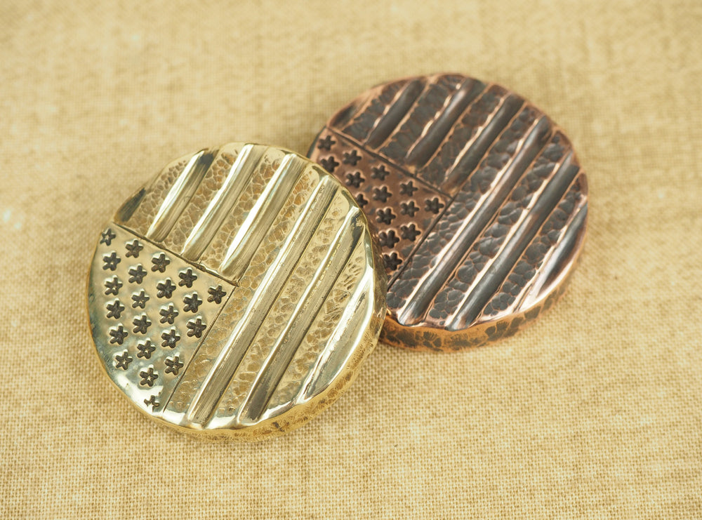 Handmade Hammered Coin - 'Stars & Stripes' Coin - Brass / Copper