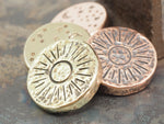 Handmade 'Night vs Day' Hammered EDC Coin / Worry Coin / Paperweight - 34mm Dia. x 6.5mm (1/4in) - Brass or Copper